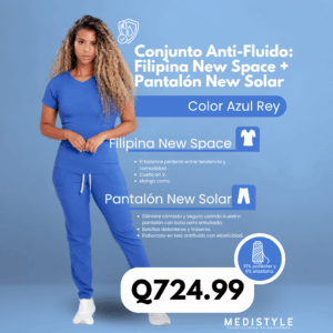 Conjunto Anti-Fluido: Blusa New Space + Pantalón New Solar - Color Azul Rey