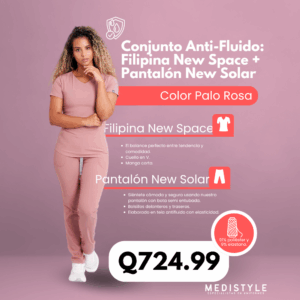 Conjunto Anti-Fluido: Blusa New Space + Pantalón New Solar - Color Palo Rosa