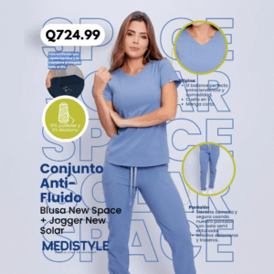 Conjunto Anti-Fluido: Blusa New Space + Pantalón New Solar – Color Azul Estelar