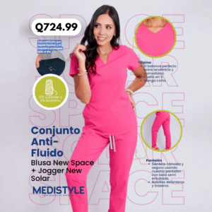 Conjunto Anti-Fluido: Blusa New Space + Pantalón New Solar – Color Fuscia