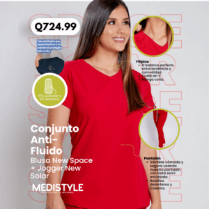 Conjunto Anti-Fluido: Blusa New Space + Pantalón New Solar – Color Rojo